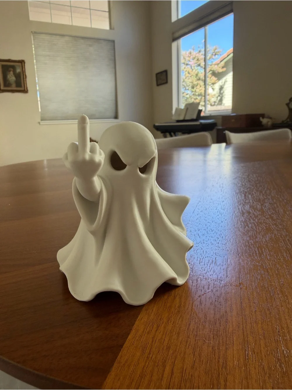 Sassy Middle Finger Ghost Figurine – Funny Halloween Decor 3d print